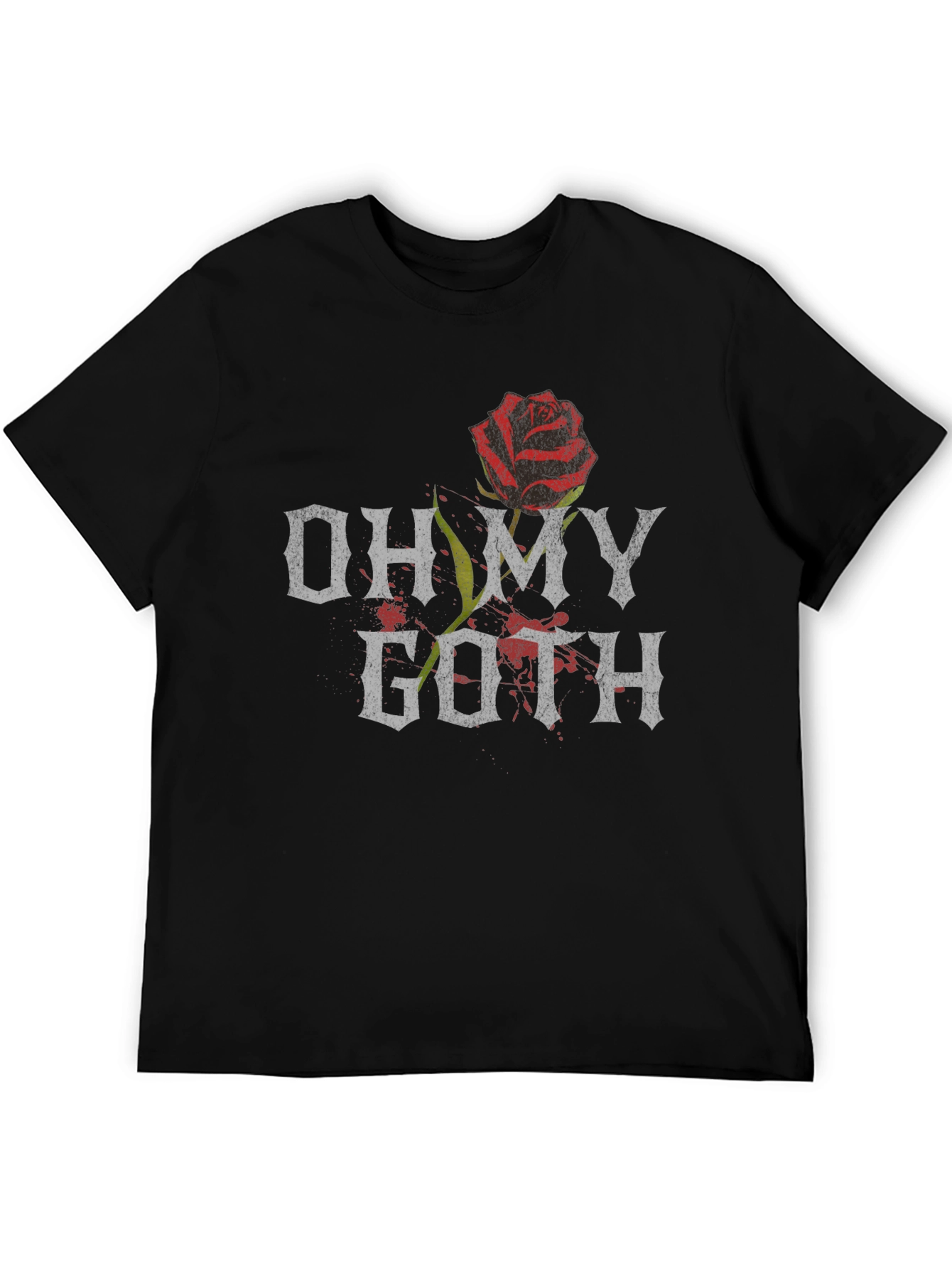 Oh My Goth T-Shirt with Rose Graphic