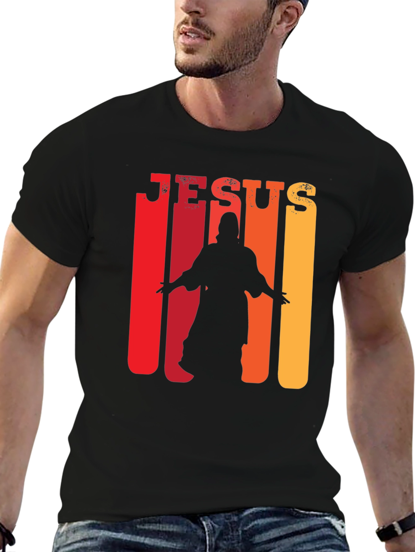 Jesus Silhouette Graphic Tee - Religious T-Shirt