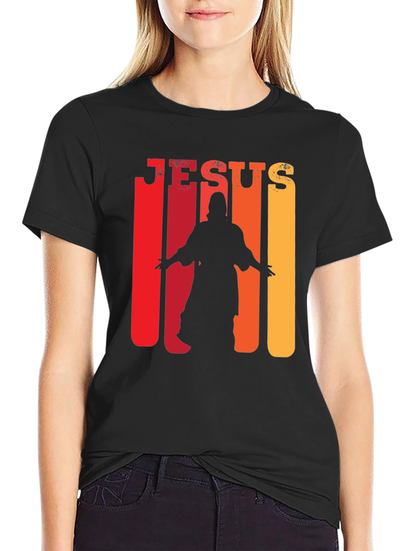 Jesus Silhouette Graphic Tee - Religious T-Shirt