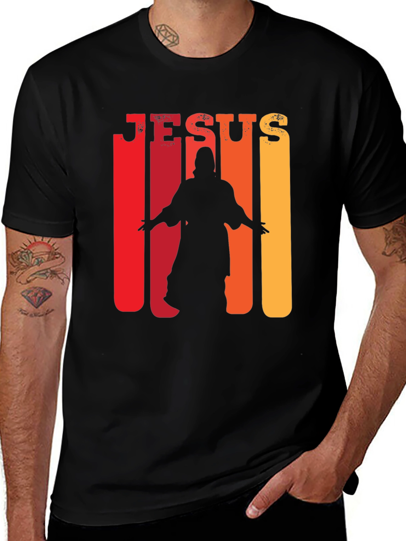 Jesus Silhouette Graphic Tee - Religious T-Shirt