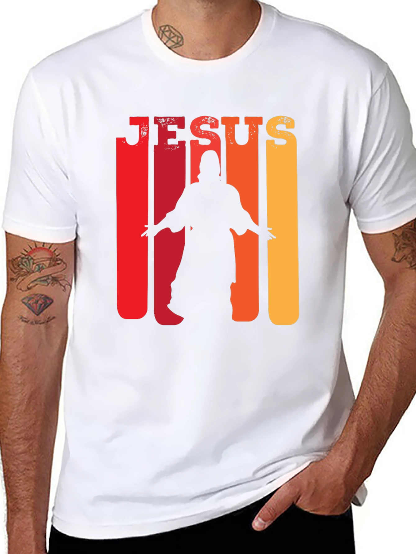 Jesus Silhouette Graphic Tee - Religious T-Shirt