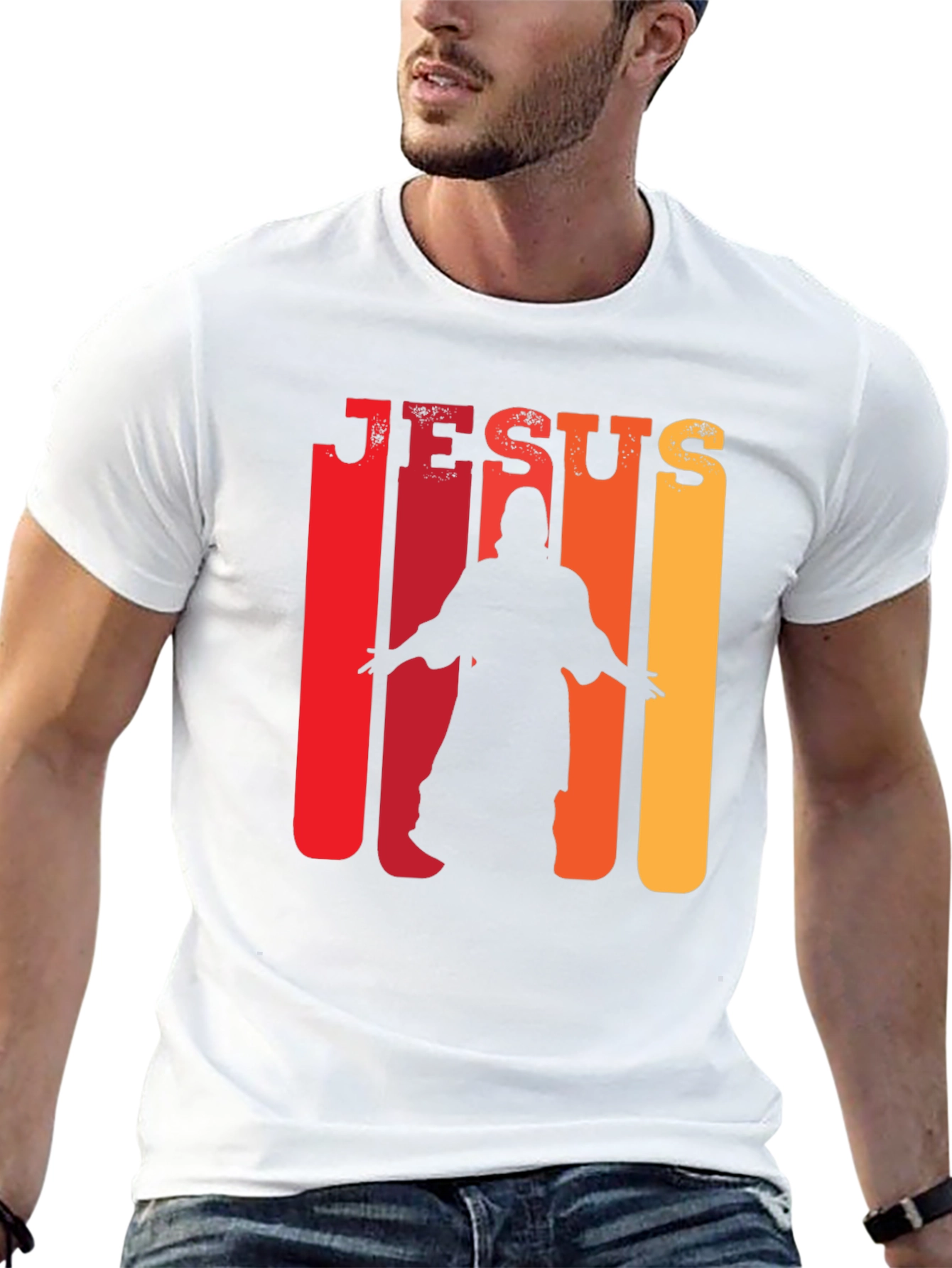 Jesus Silhouette Graphic Tee - Religious T-Shirt