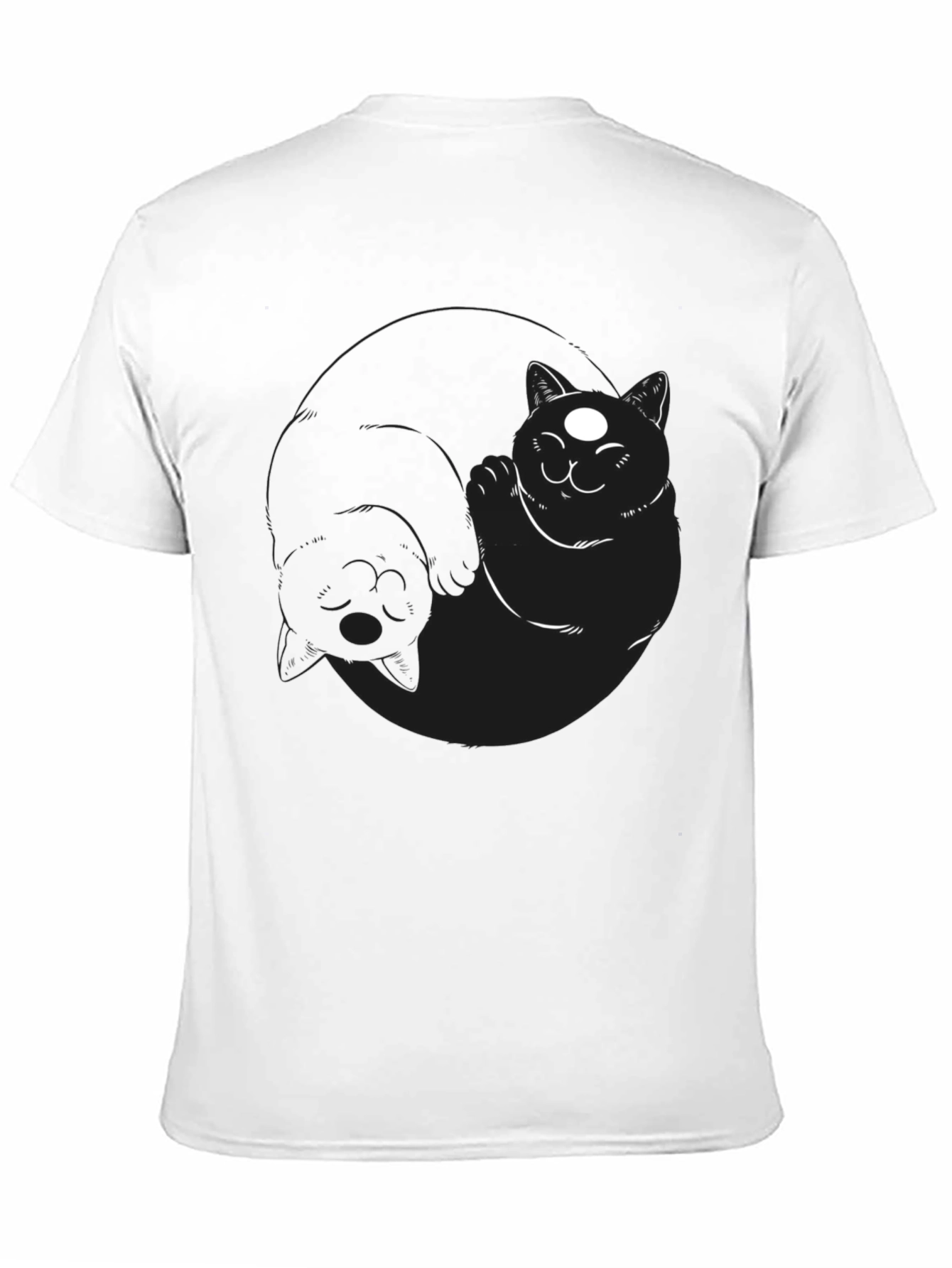 Yin Yang Cats Black T-Shirt
