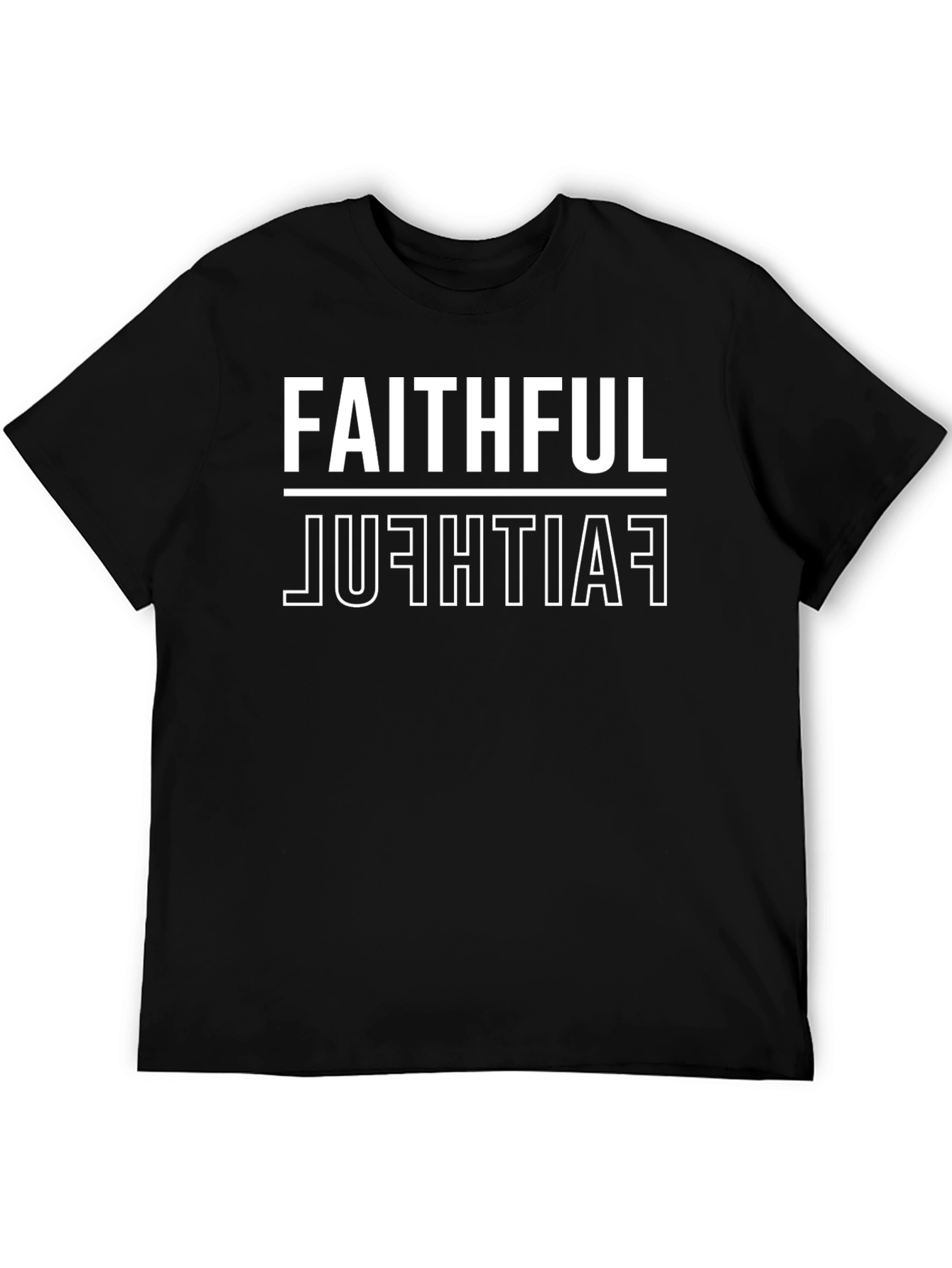 Faithful Reversible Graphic Tee - Black Cotton Casual Shirt