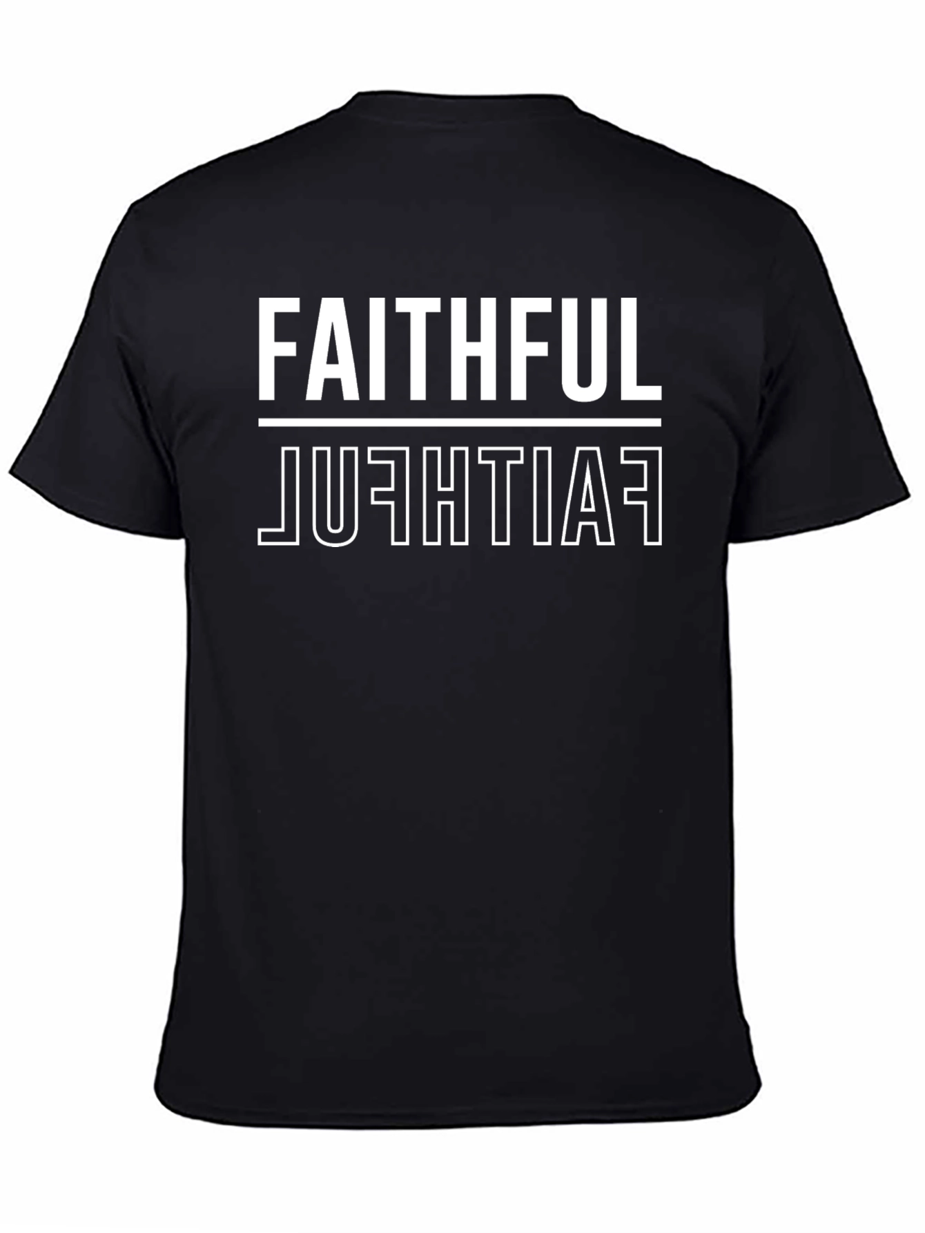 Faithful Reversible Graphic Tee - Black Cotton Casual Shirt