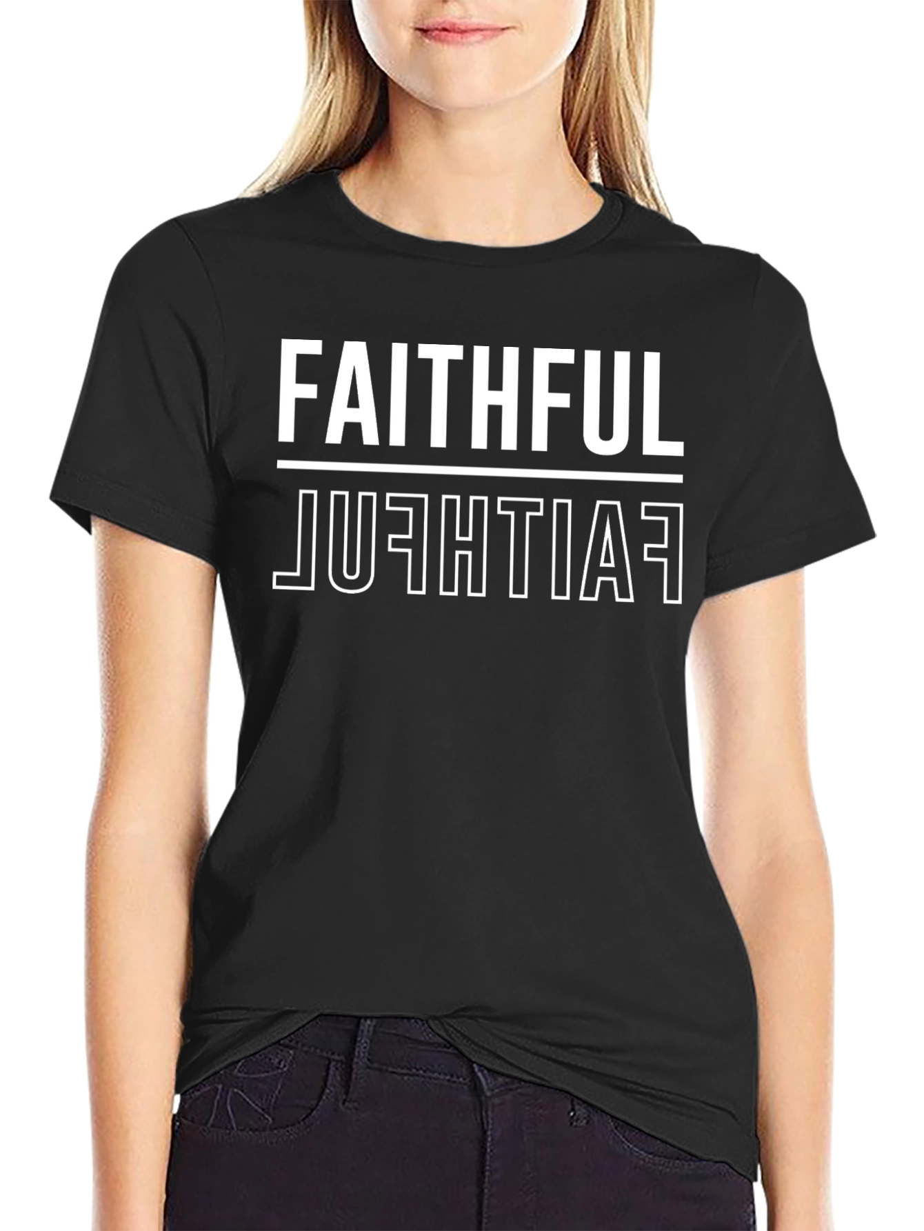 Faithful Reversible Graphic Tee - Black Cotton Casual Shirt