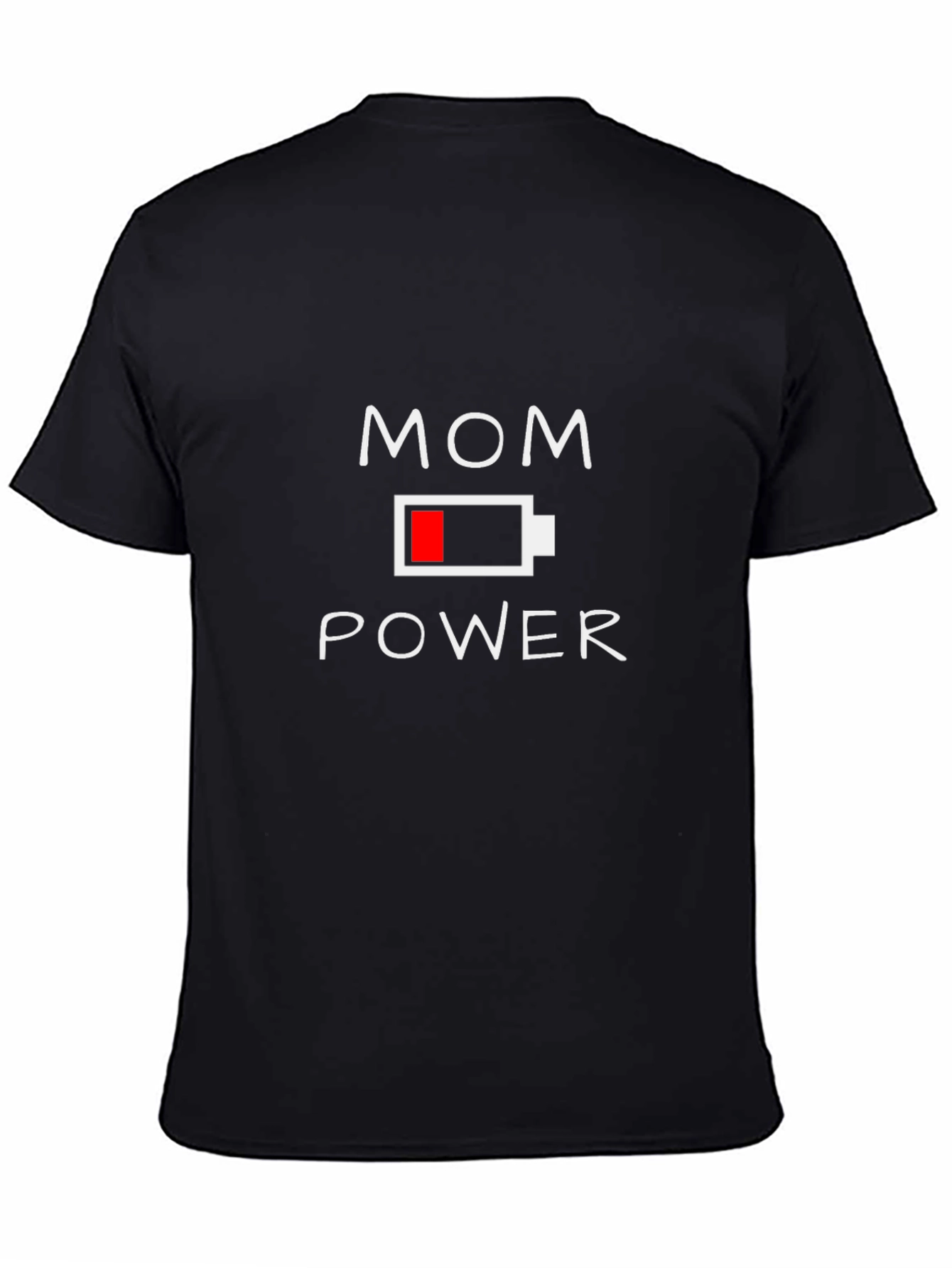 Mom Power Battery Graphic T-Shirt - Black