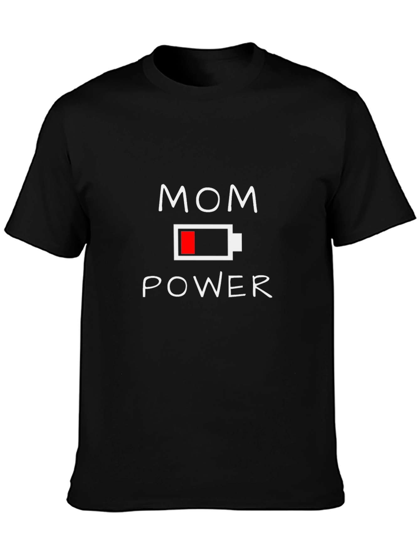 Mom Power Battery Graphic T-Shirt - Black
