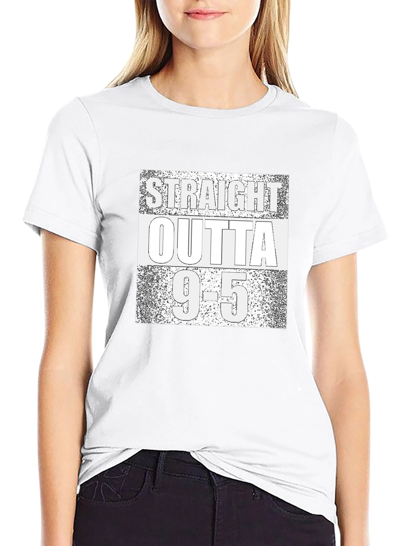 Straight Outta 9-5 T-Shirt - Black Graphic Tee