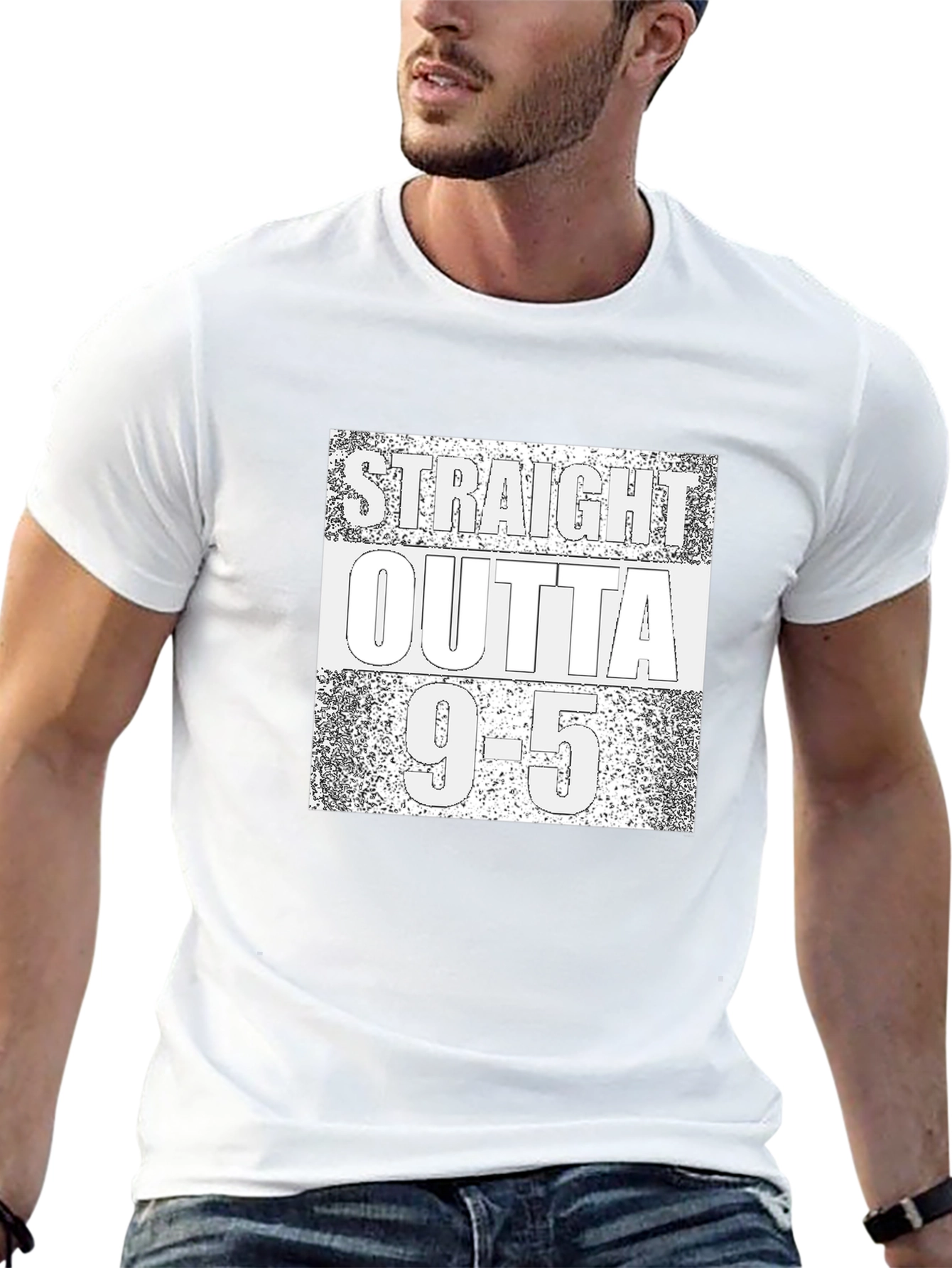 Straight Outta 9-5 T-Shirt - Black Graphic Tee