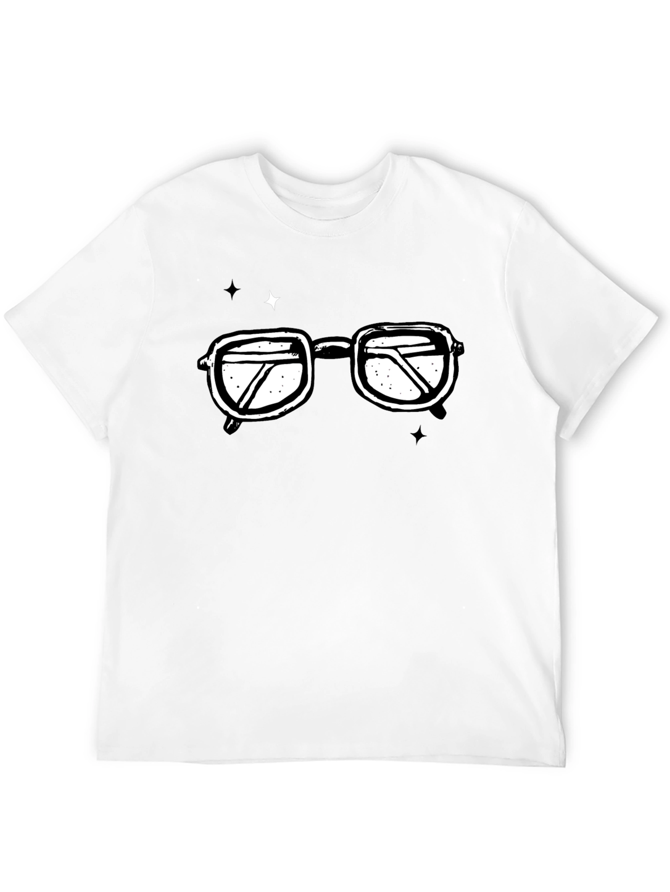 Retro Glasses Graphic T-Shirt - Black Cotton Tee