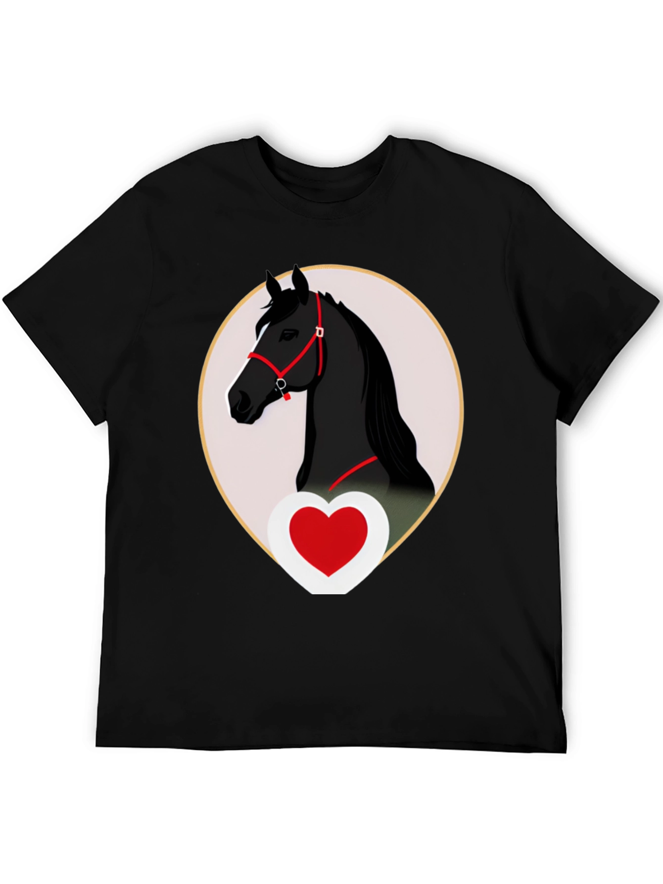 Horse and Heart Graphic Tee - Black