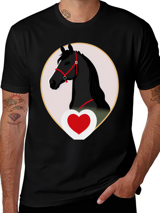 Horse and Heart Graphic Tee - Black