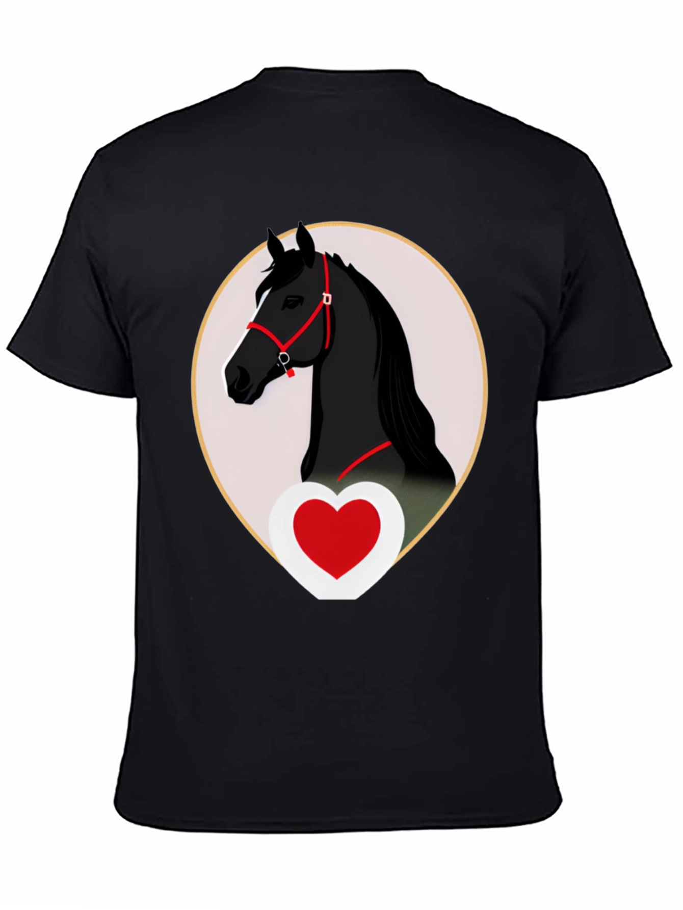 Horse and Heart Graphic Tee - Black