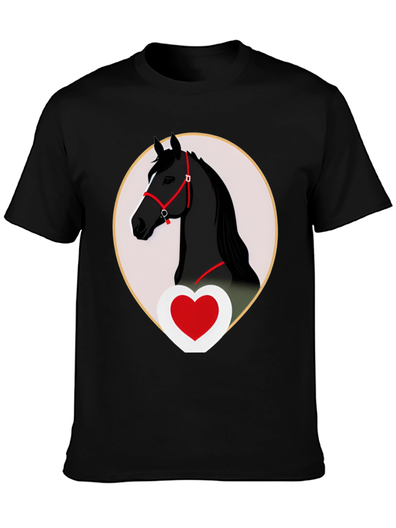 Horse and Heart Graphic Tee - Black