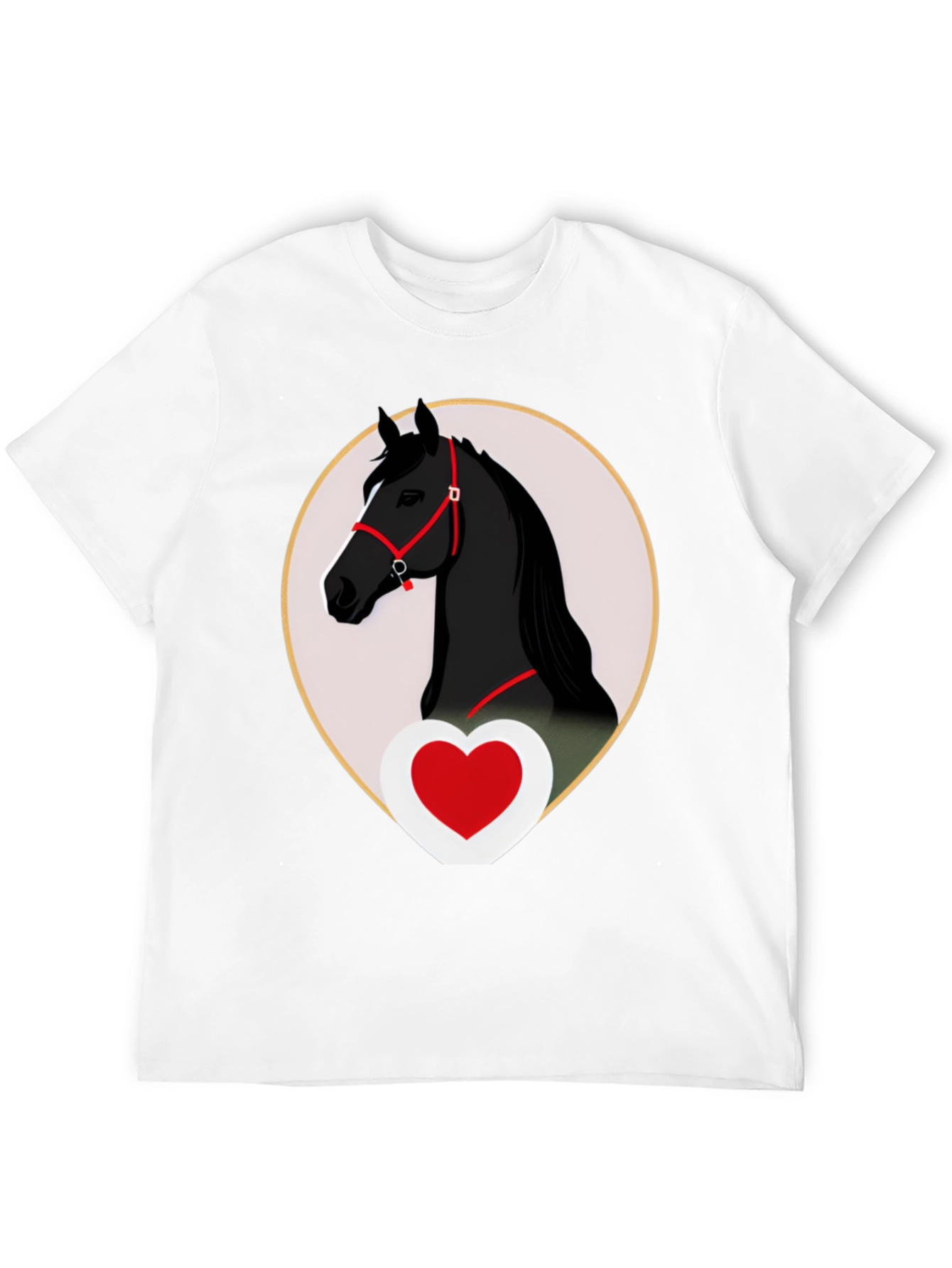 Horse and Heart Graphic Tee - Black