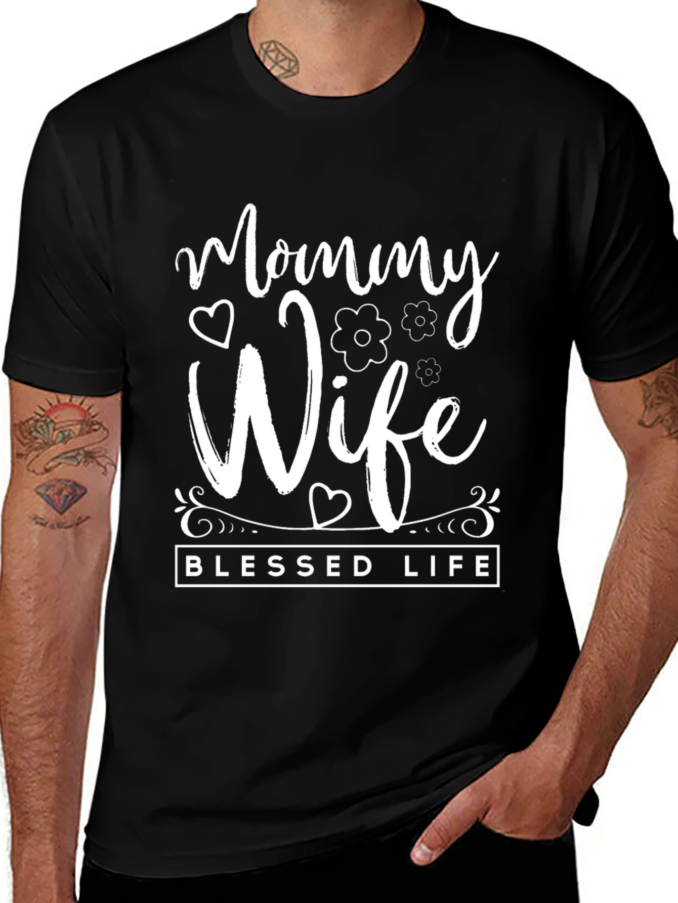Mommy Wife Blessed Life Graphic T-Shirt