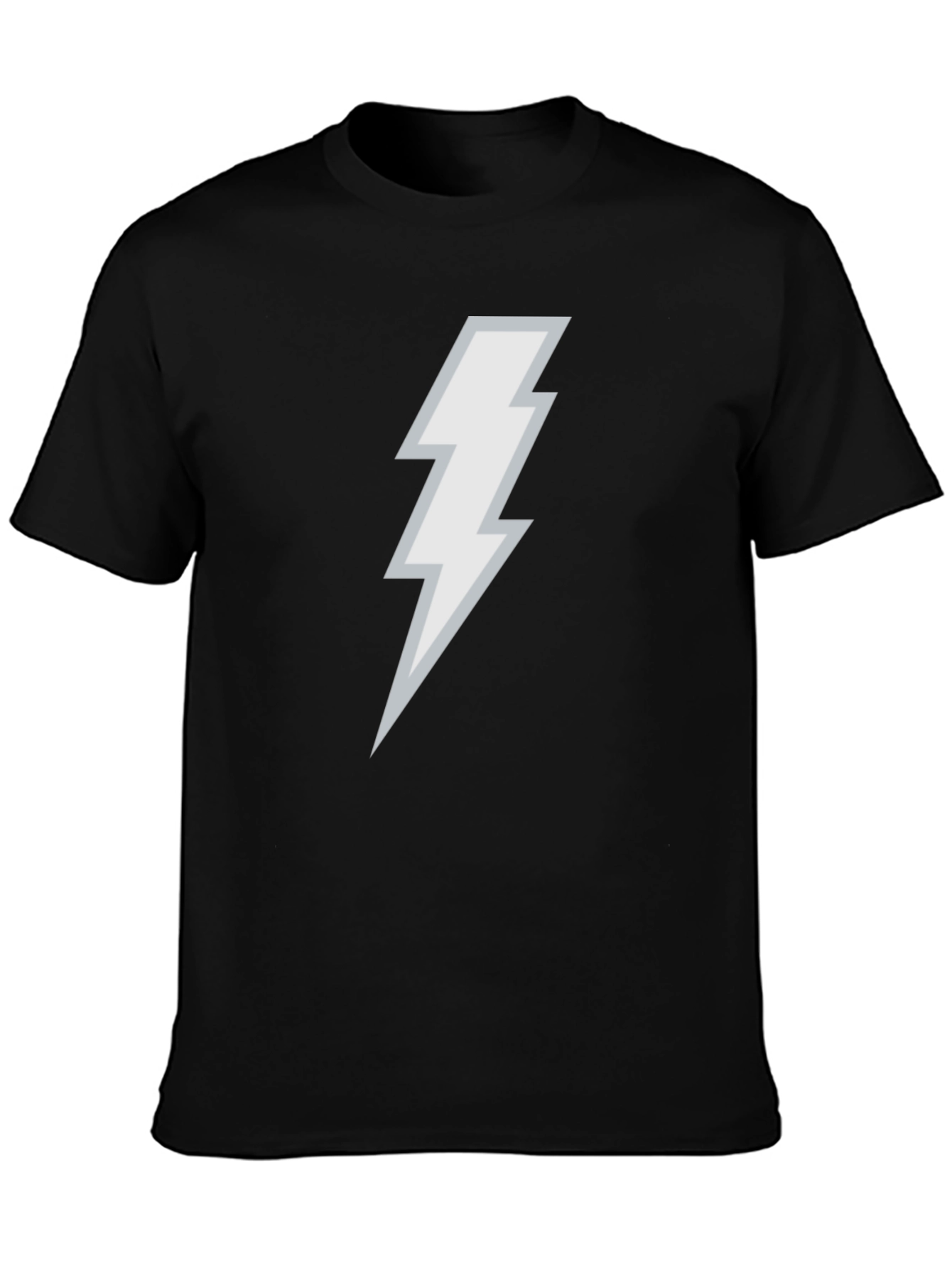 Lightning Bolt Graphic Tee - Black Cotton Blend
