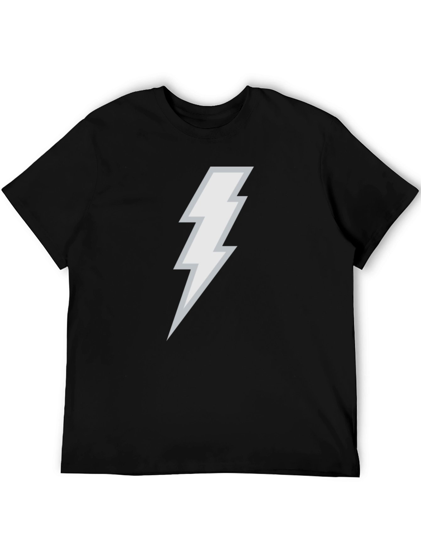 Lightning Bolt Graphic Tee - Black Cotton Blend