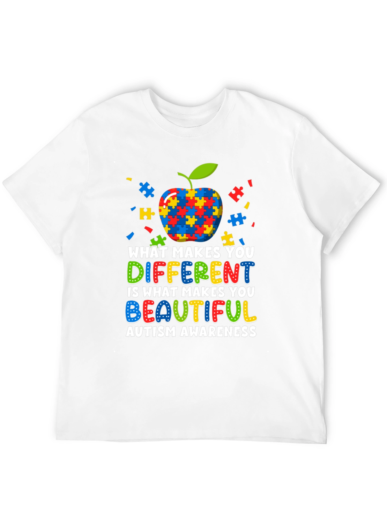 Autism Awareness Apple Puzzle T-Shirt