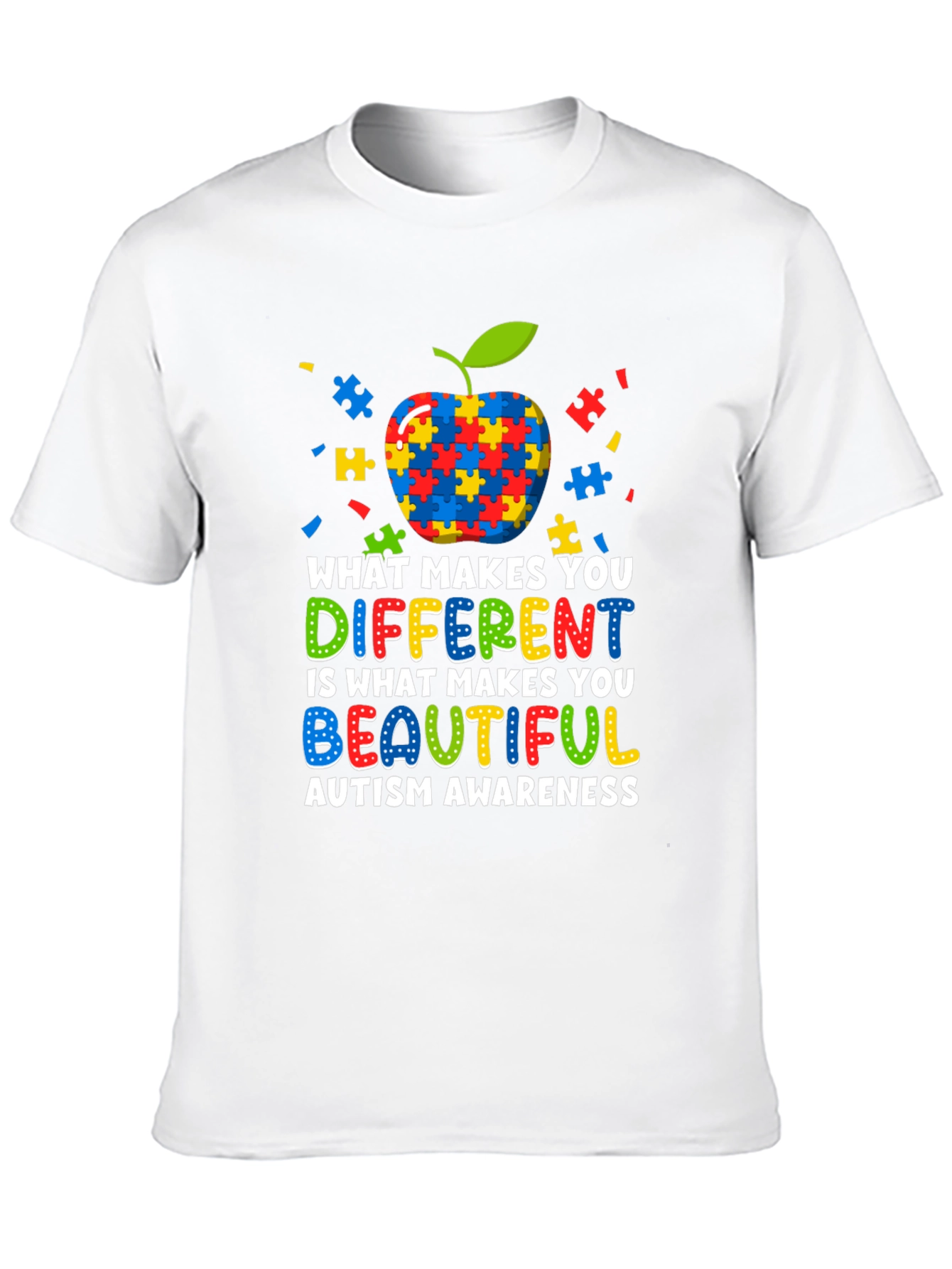 Autism Awareness Apple Puzzle T-Shirt