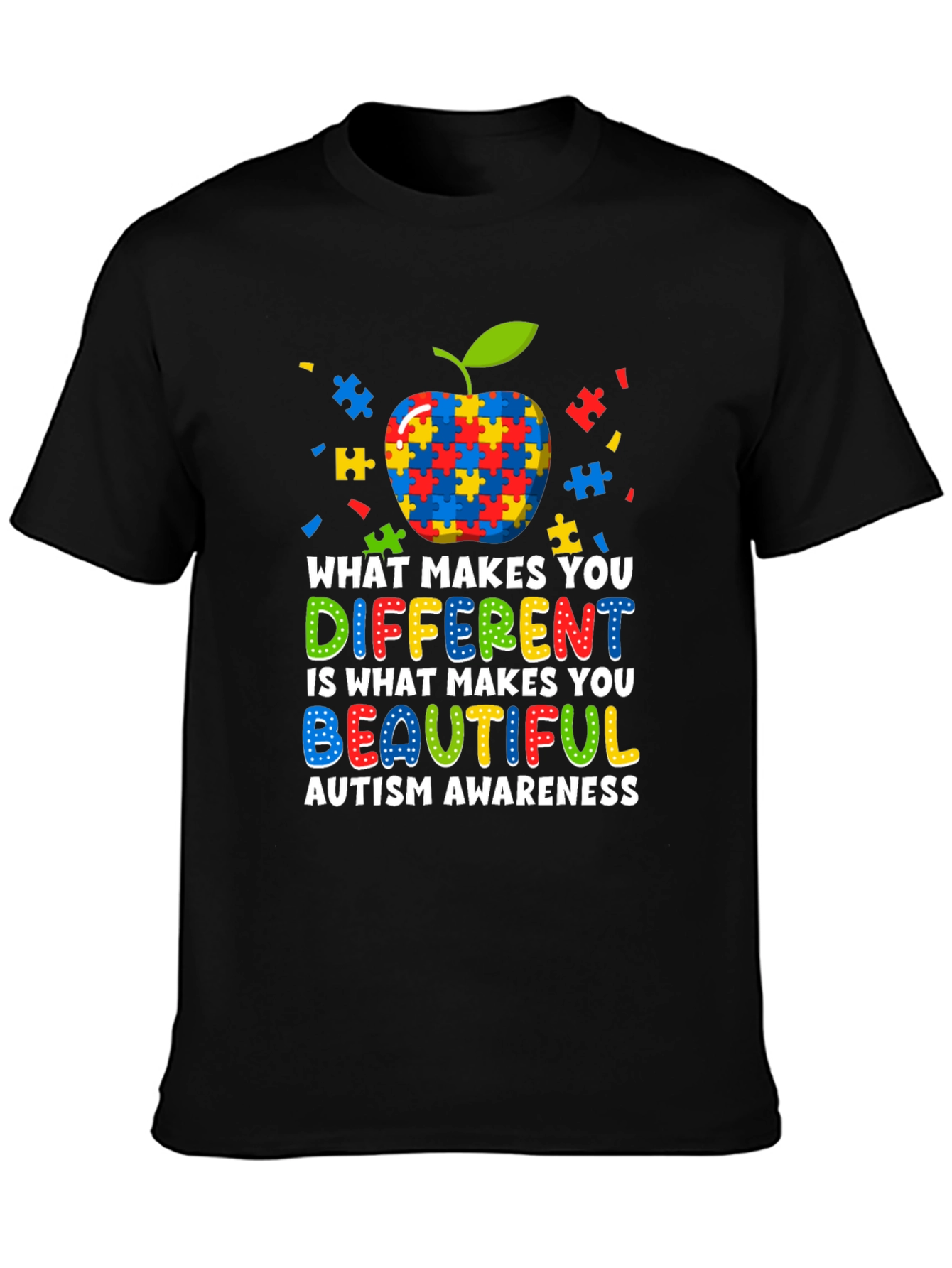 Autism Awareness Apple Puzzle T-Shirt