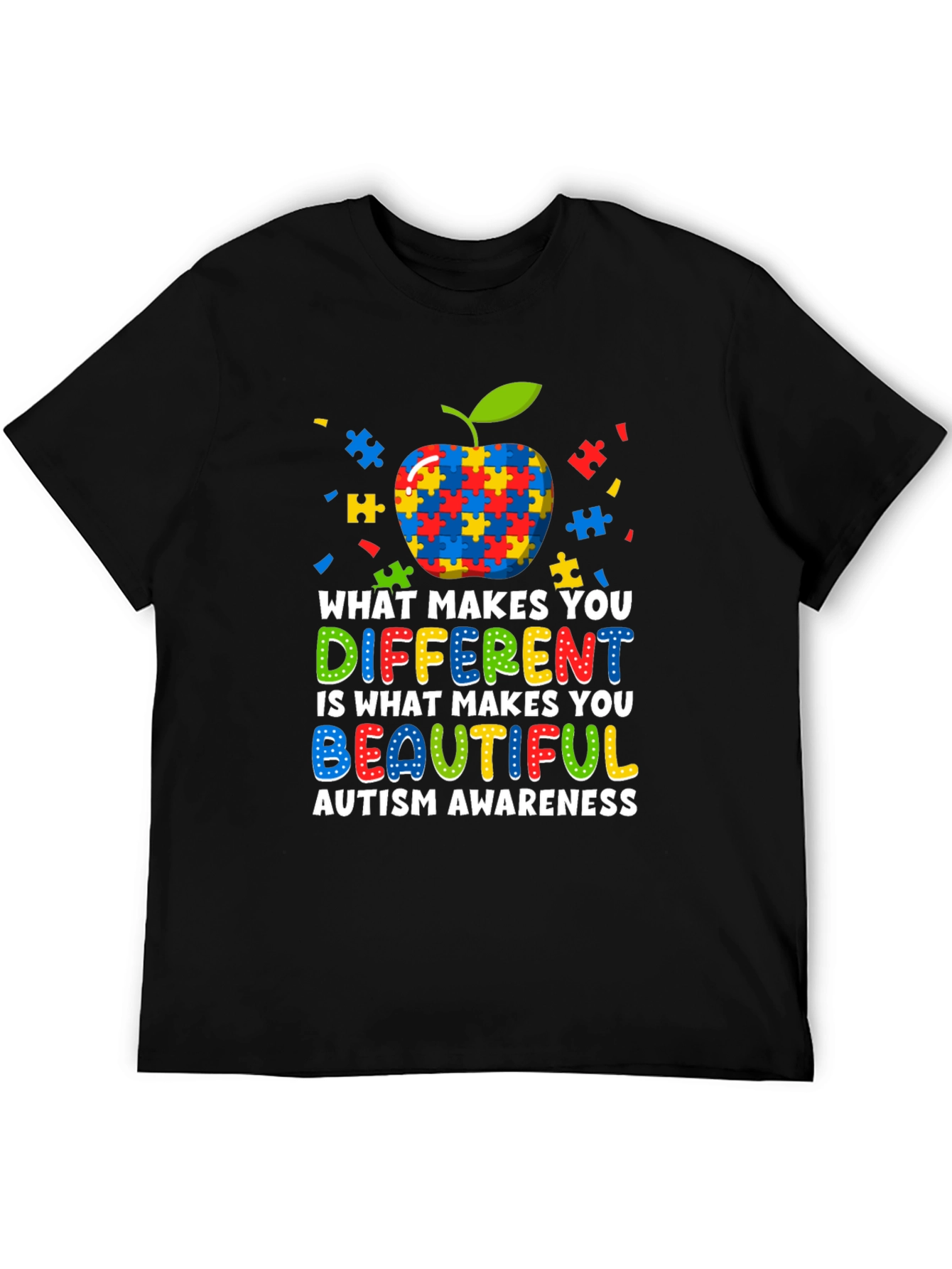 Autism Awareness Apple Puzzle T-Shirt