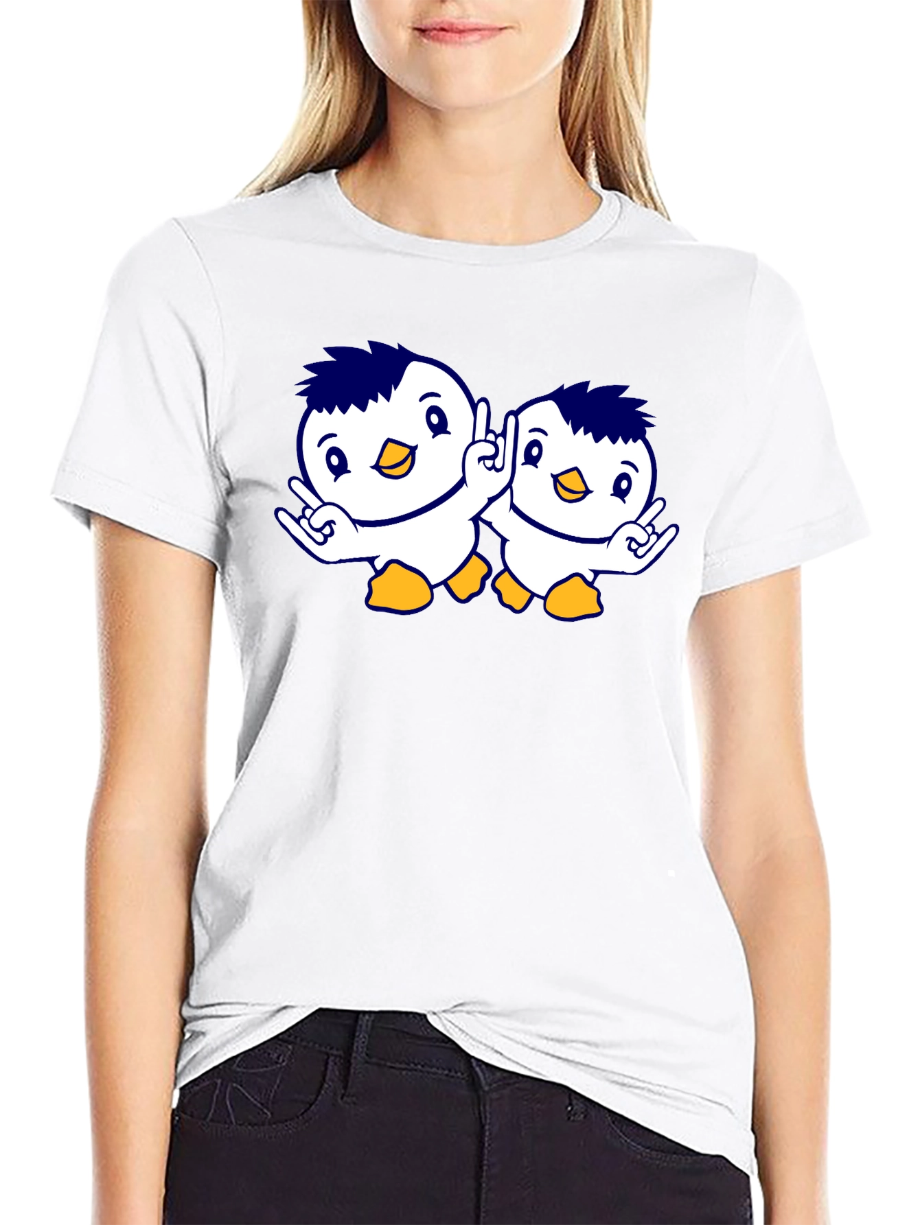 Cute Penguin Graphic Tee - Unisex Black T-Shirt
