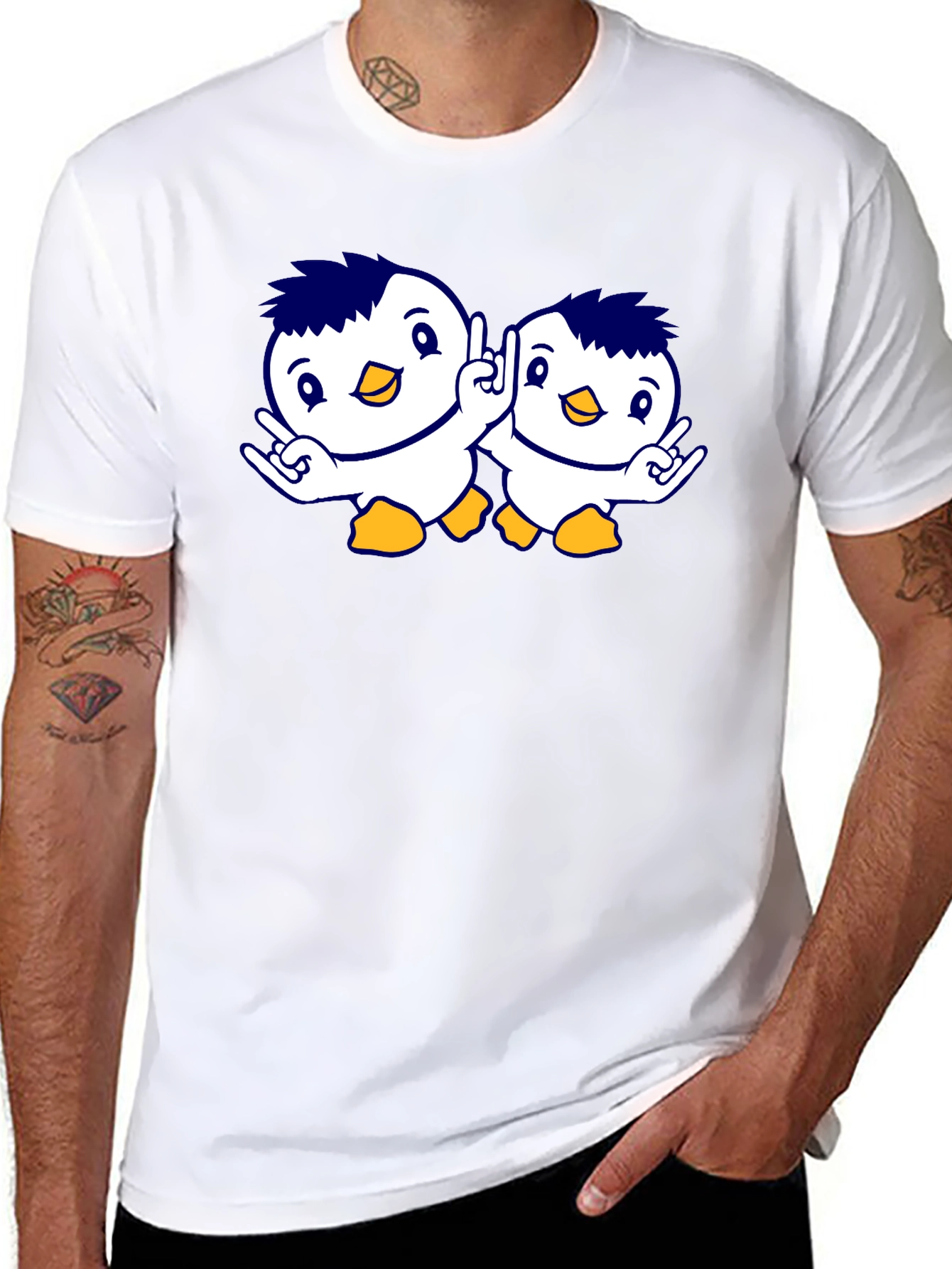 Cute Penguin Graphic Tee - Unisex Black T-Shirt