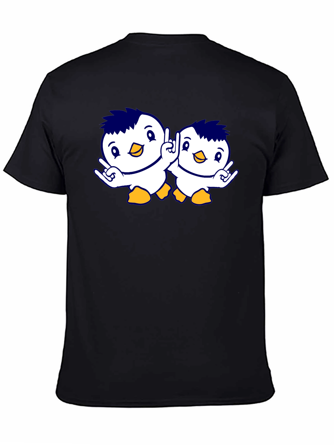 Cute Penguin Graphic Tee - Unisex Black T-Shirt