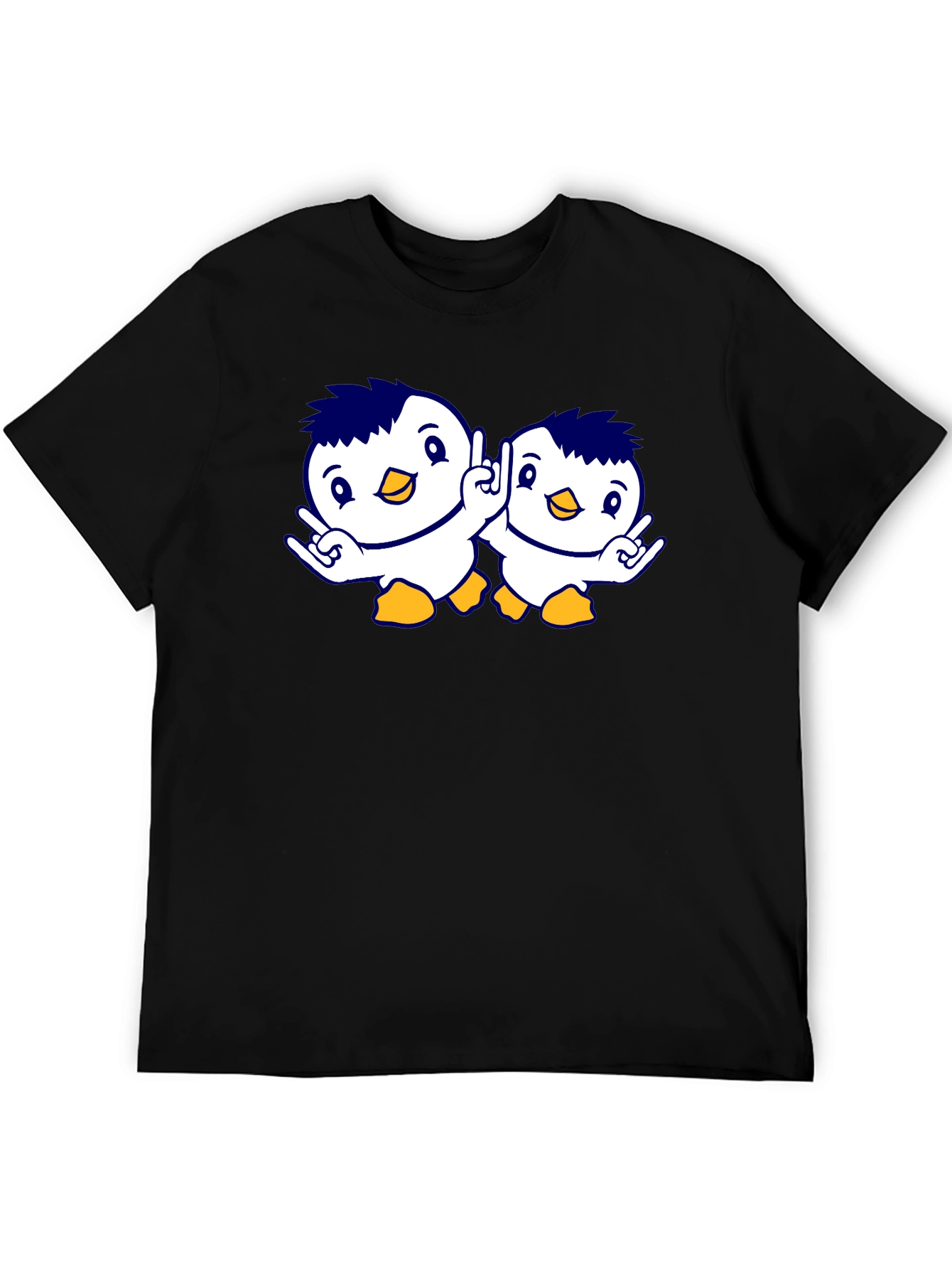Cute Penguin Graphic Tee - Unisex Black T-Shirt