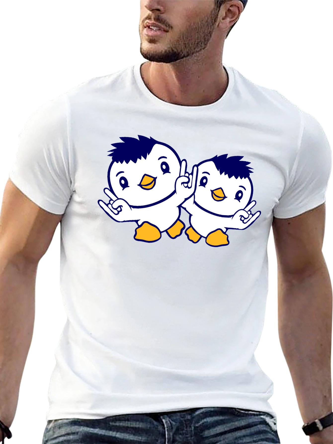 Cute Penguin Graphic Tee - Unisex Black T-Shirt