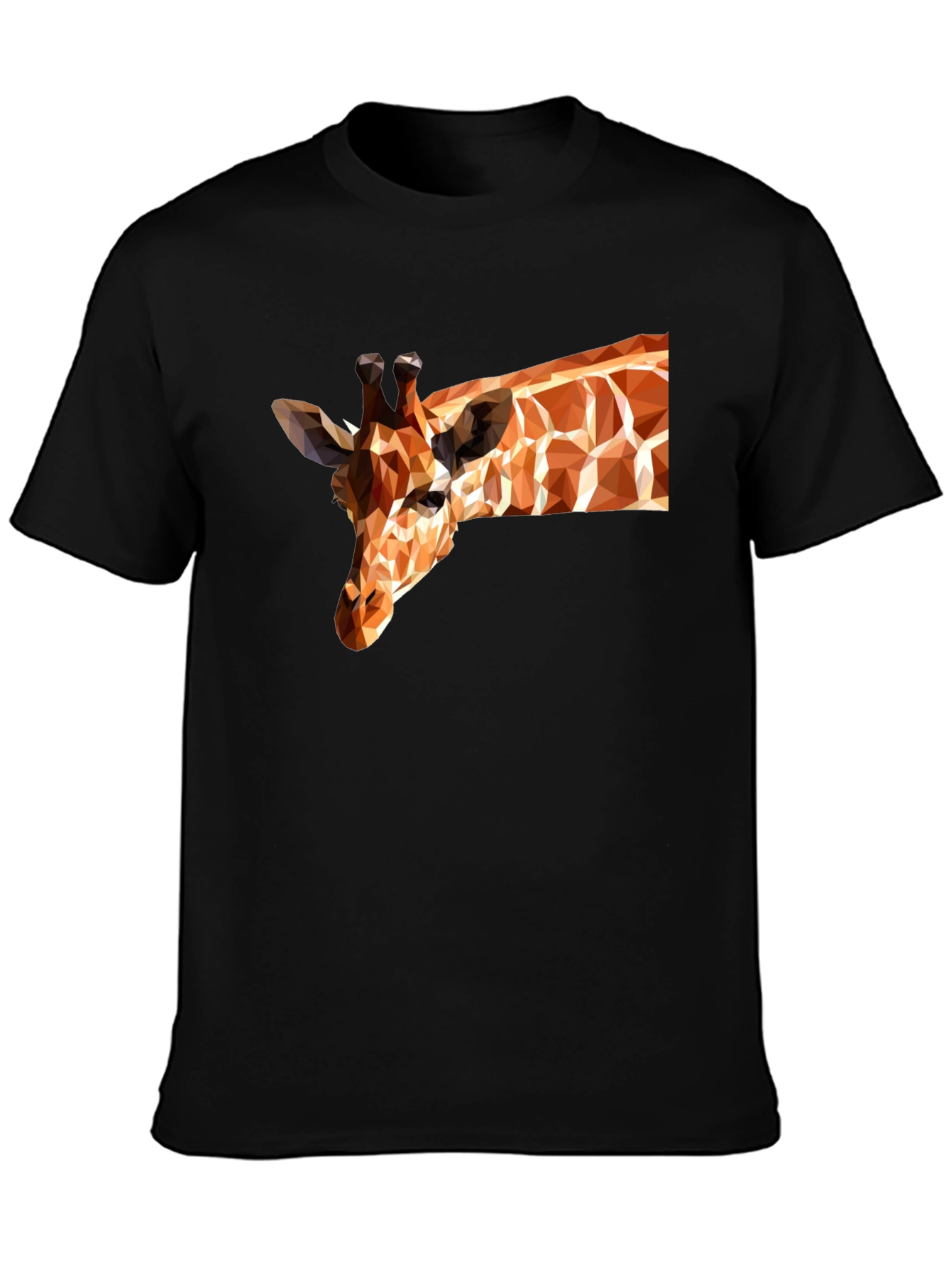 Geometric Giraffe Black T-Shirt - Modern Art Tee