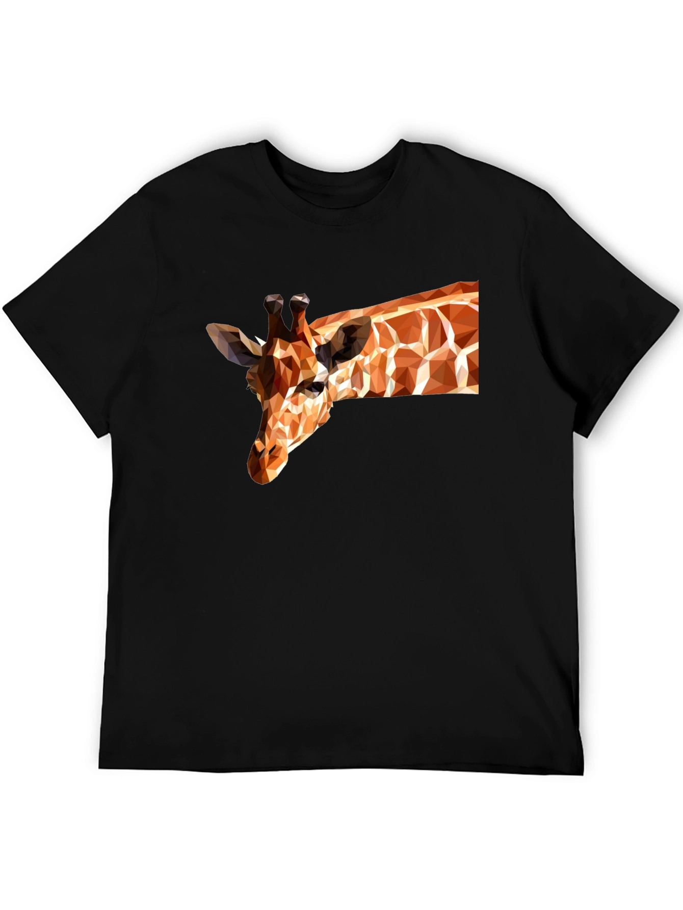 Geometric Giraffe Black T-Shirt - Modern Art Tee