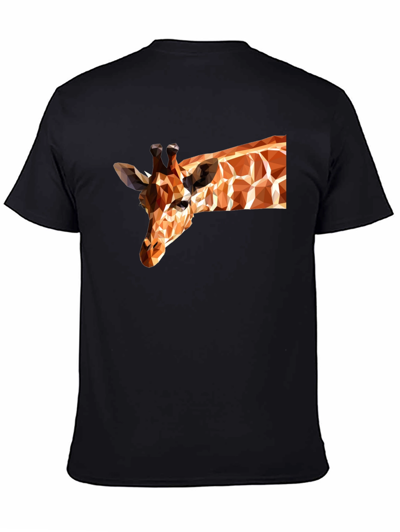 Geometric Giraffe Black T-Shirt - Modern Art Tee