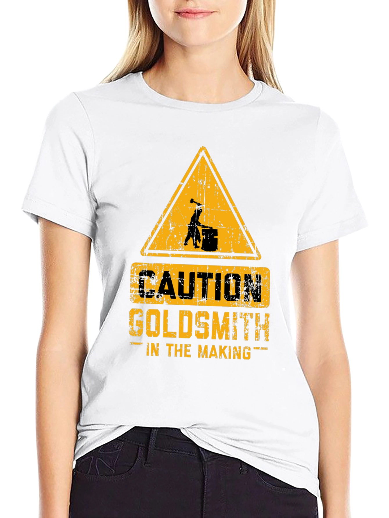 Caution Goldsmith in the Making Black T-Shirt