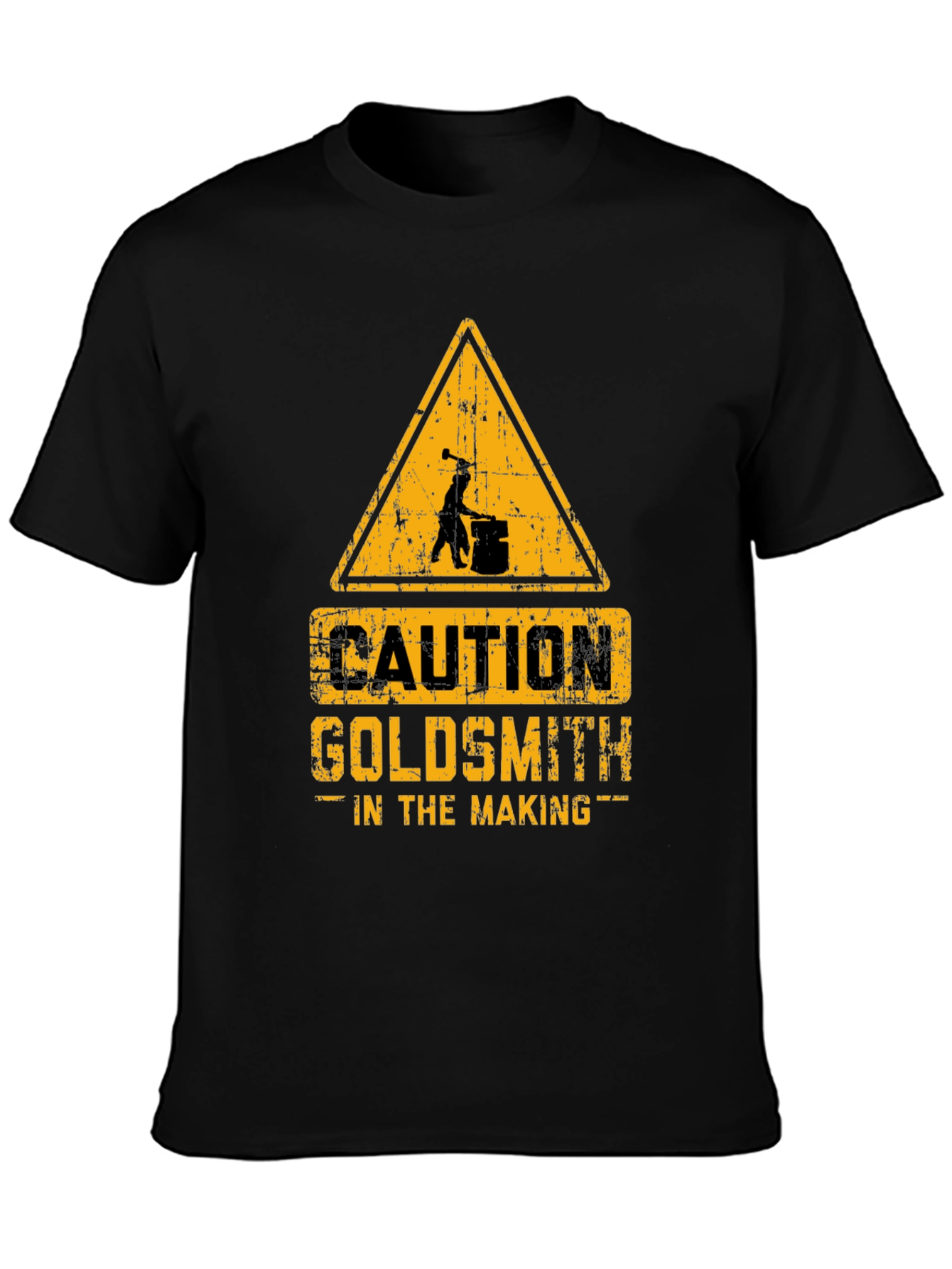 Caution Goldsmith in the Making Black T-Shirt