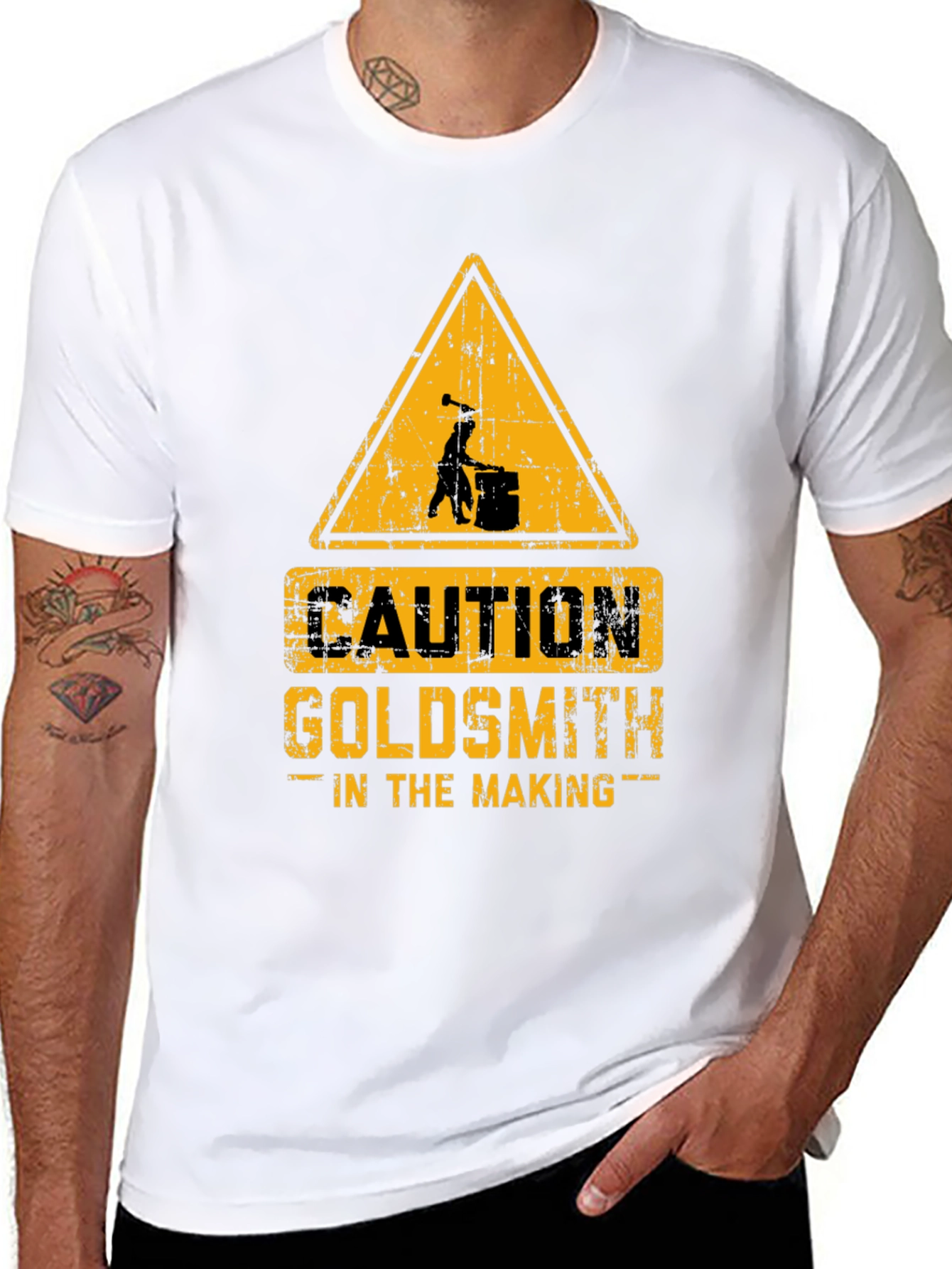 Caution Goldsmith in the Making Black T-Shirt