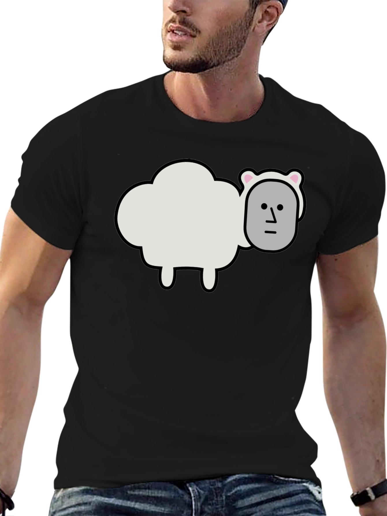 Funny Sheep Head T-Shirt