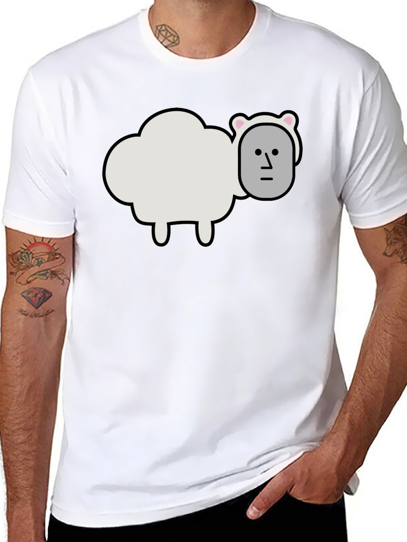 Funny Sheep Head T-Shirt