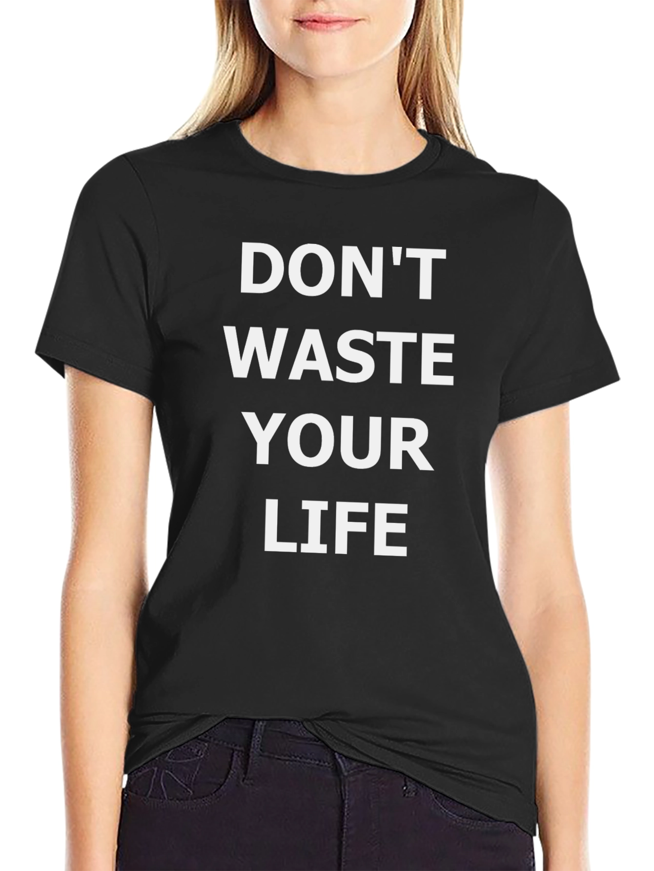 Dont Waste Your Life Graphic Tee - Black