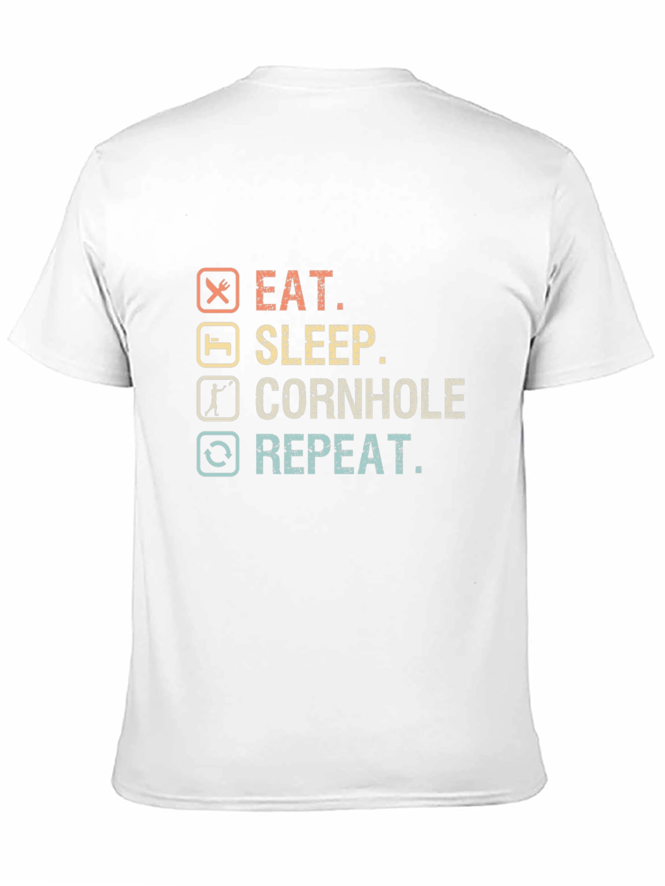 Eat Sleep Cornhole Repeat Graphic T-Shirt