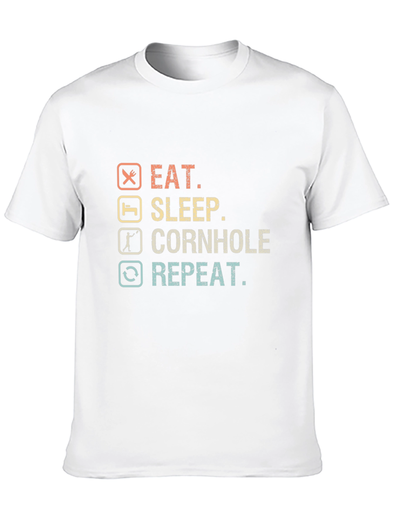Eat Sleep Cornhole Repeat Graphic T-Shirt
