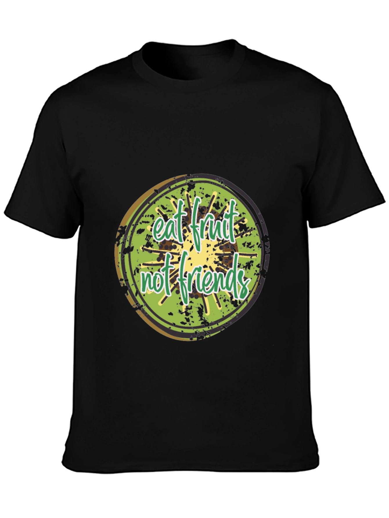 Eat Fruit Not Friends Graphic Tee - Black