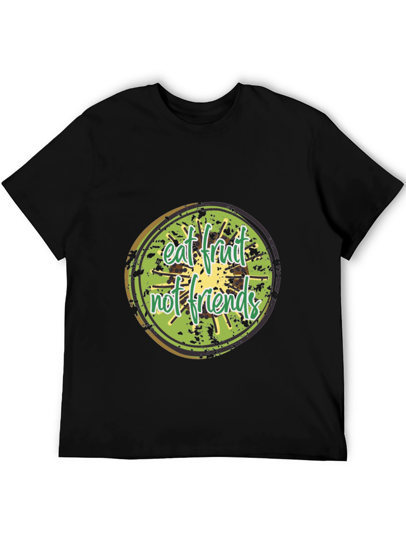 Eat Fruit Not Friends Graphic Tee - Black