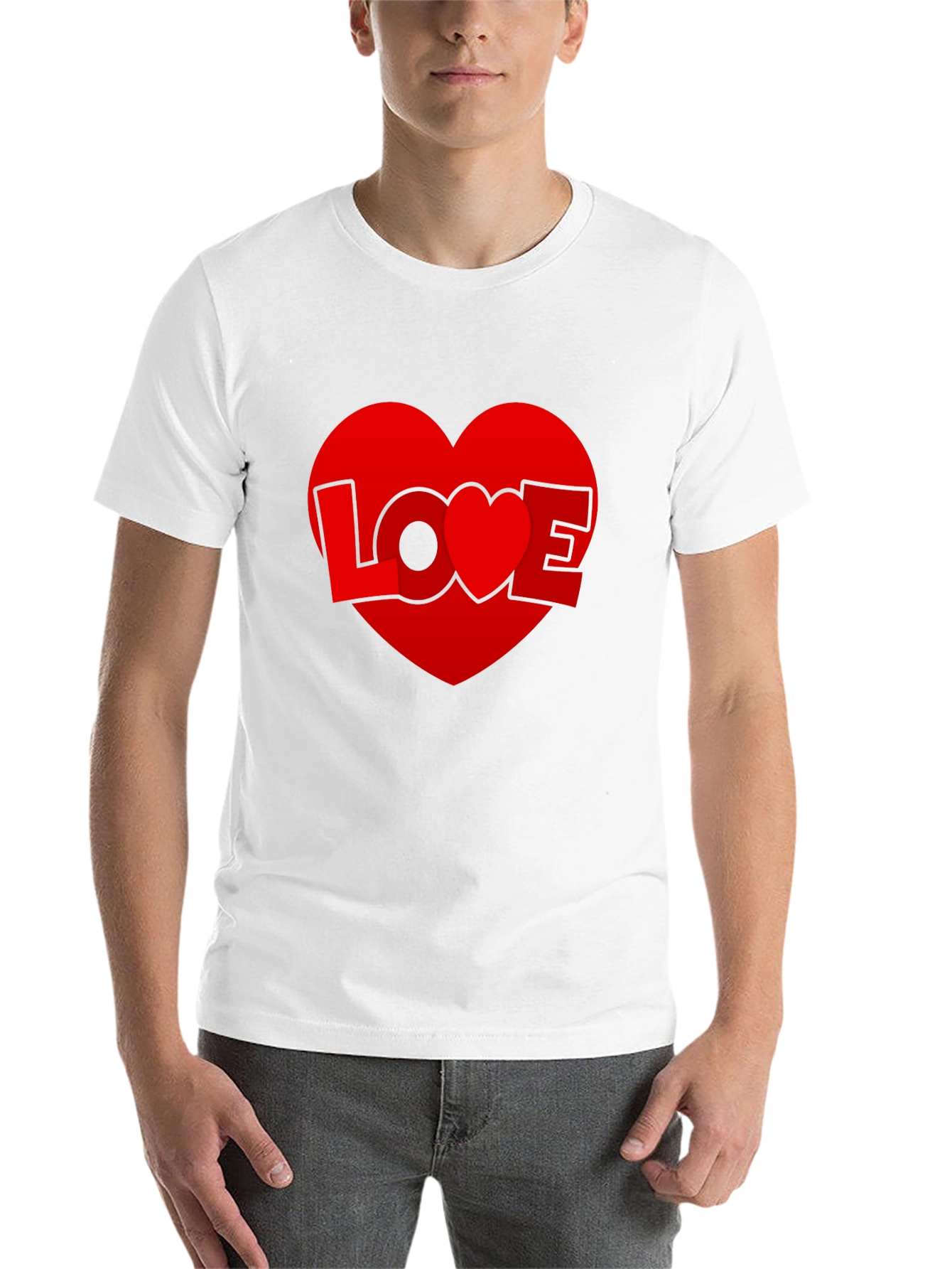 Love Heart Graphic Tee - Black Casual T-Shirt