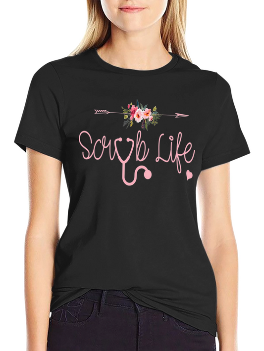 Scrub Life Floral Arrow Tee - Nurse Appreciation Shirt