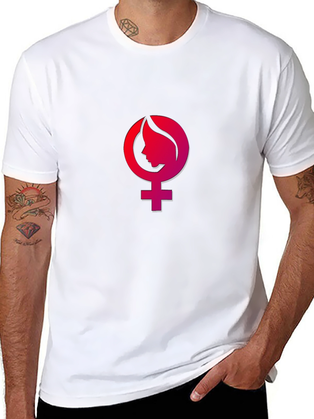 Feminist Venus Symbol T-Shirt - Stylish Black Tee