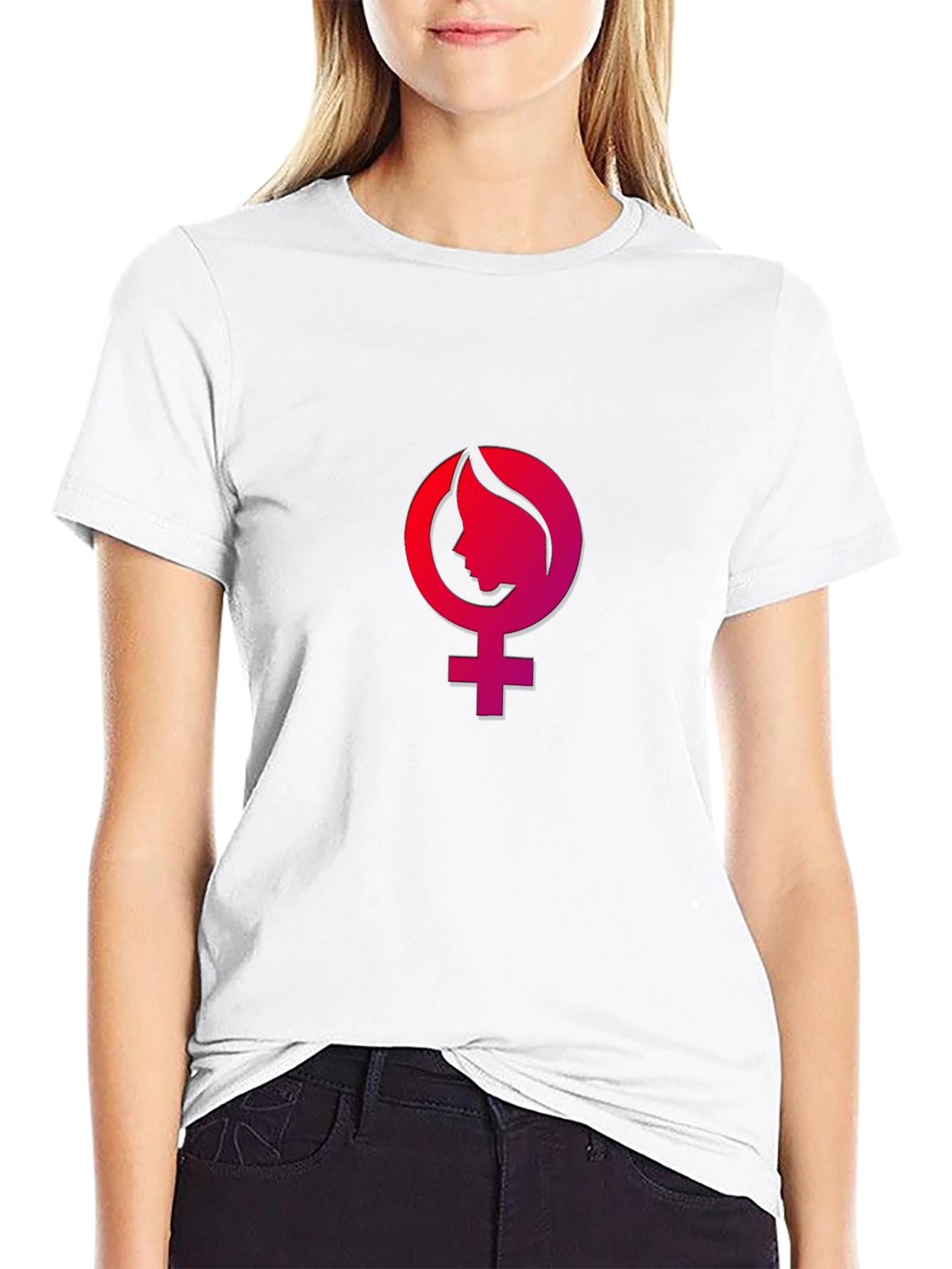 Feminist Venus Symbol T-Shirt - Stylish Black Tee