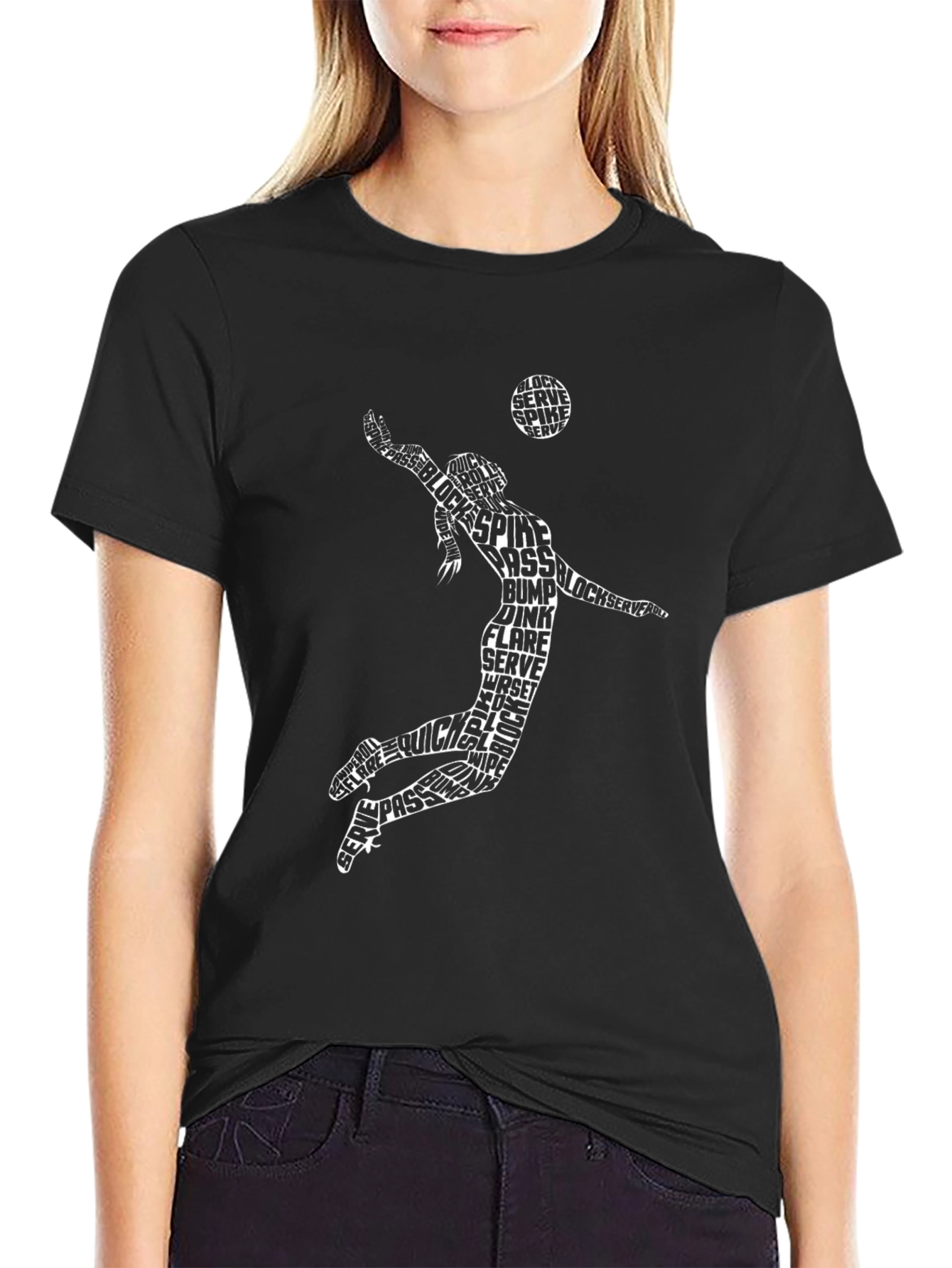 Volleyball Player Word Art Graphic Tee